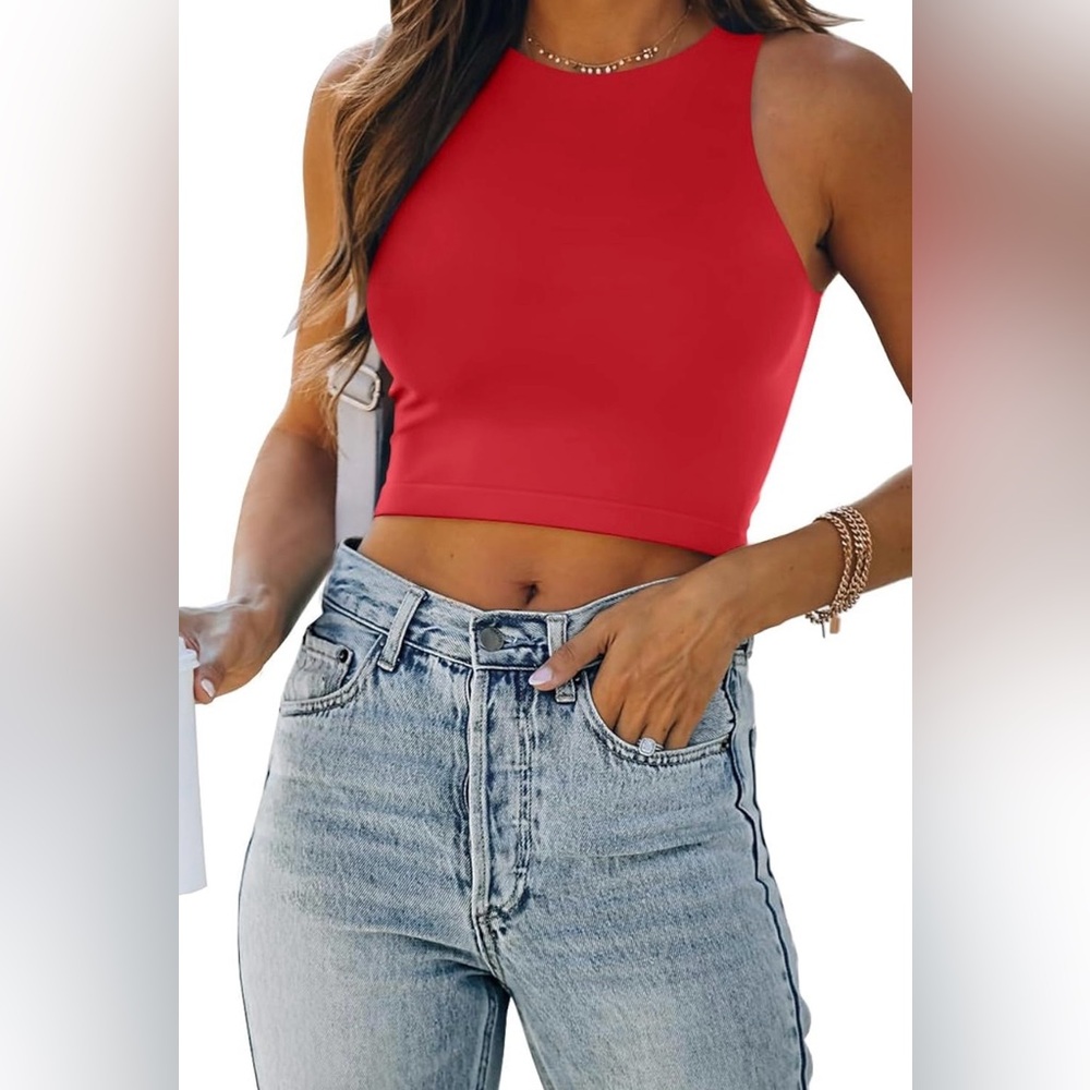 Red Women's Crop Top